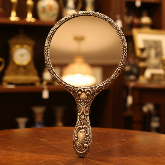 Victorian Repousse Hand Mirror