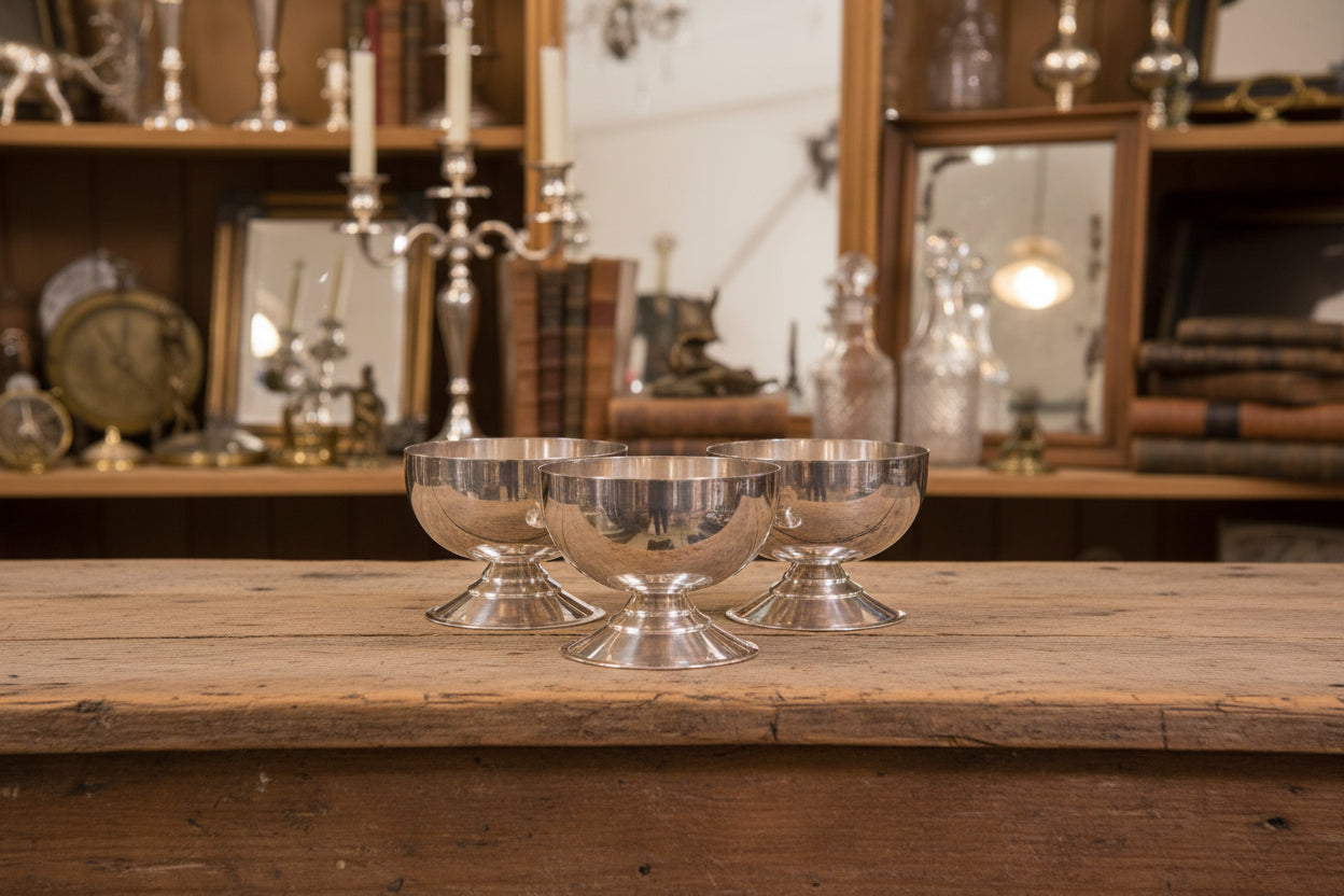 Silver Plated Footed Punch Cups