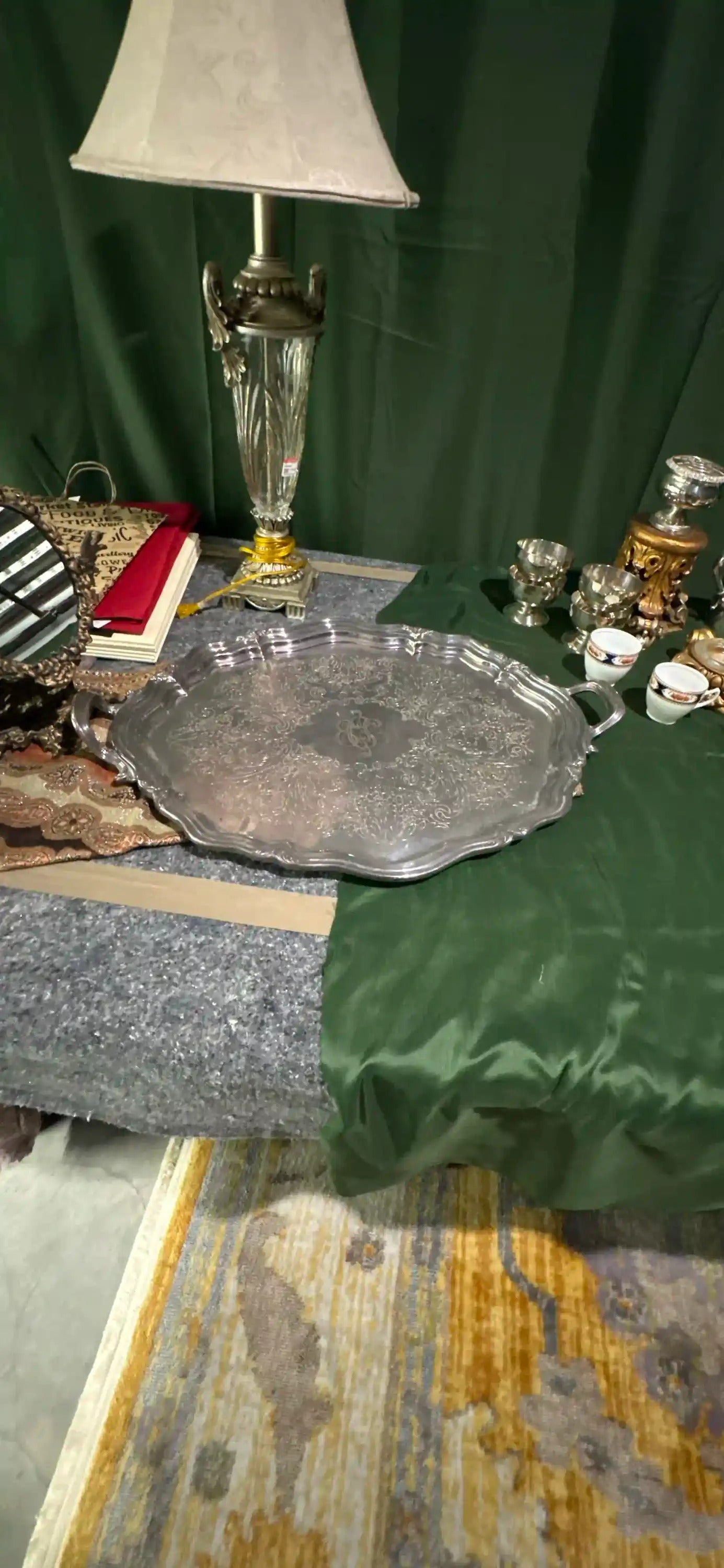 Victorian Style Silver Plated Serving Tray